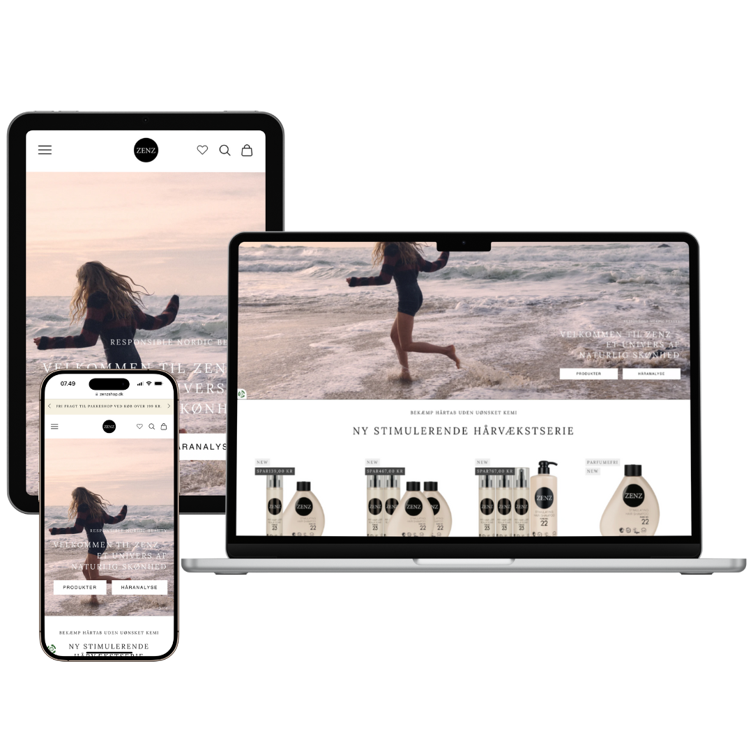 webshop med design tilpasset forskellige devices